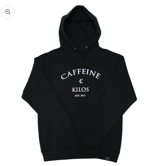Caffeine & Kilos Arch Logo Hoodie Black M NWT IN PACKAGE - Picture 1 of 8